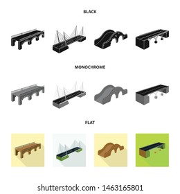 Isolated object of connection and design logo. Collection of connection and side stock vector illustration.