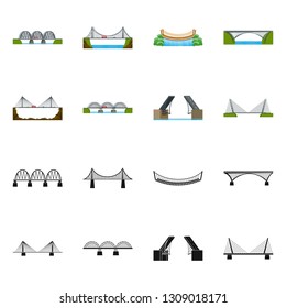 Isolated object of connection and design sign. Collection of connection and side vector icon for stock.