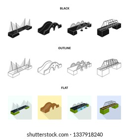 Isolated object of connection and design sign. Set of connection and side stock vector illustration.