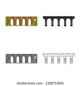 Isolated object of connection and design sign. Set of connection and side stock symbol for web.