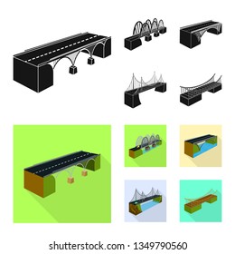 Isolated object of connection and design sign. Collection of connection and side stock vector illustration.