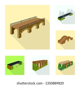 Isolated object of connection and design sign. Set of connection and side stock vector illustration.