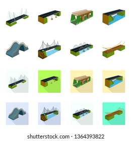 Isolated object of connection and design sign. Set of connection and side vector icon for stock.