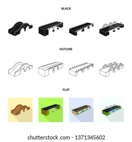 Isolated object of connection and design sign. Collection of connection and side vector icon for stock.