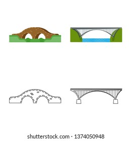 Isolated object of connection and design sign. Collection of connection and side stock symbol for web.