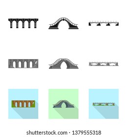 Isolated object of connection and design sign. Set of connection and side vector icon for stock.