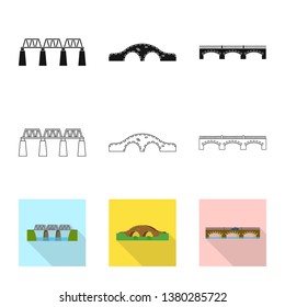 Isolated object of connection and design sign. Collection of connection and side vector icon for stock.