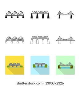 Isolated object of connection and design sign. Set of connection and side stock symbol for web.