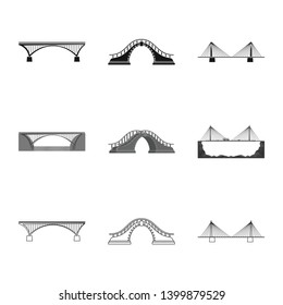 Isolated object of connection and design sign. Collection of connection and side stock symbol for web.