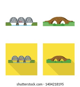 Isolated object of connection and design sign. Set of connection and side stock vector illustration.