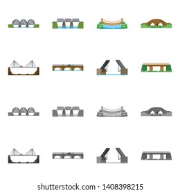 Isolated object of connection and design sign. Collection of connection and side stock vector illustration.