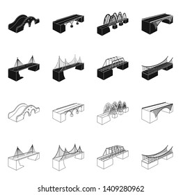 Isolated object of connection and design sign. Set of connection and side vector icon for stock.