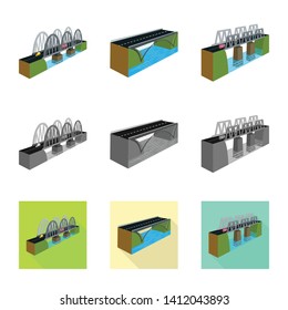 Isolated object of connection and design sign. Collection of connection and side vector icon for stock.