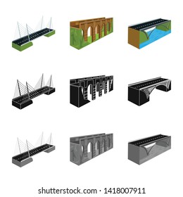 Isolated object of connection and design sign. Collection of connection and side stock symbol for web.