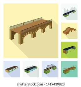 Isolated object of connection and design sign. Collection of connection and side vector icon for stock.