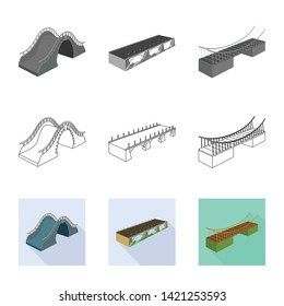 Isolated object of connection and design sign. Collection of connection and side vector icon for stock.
