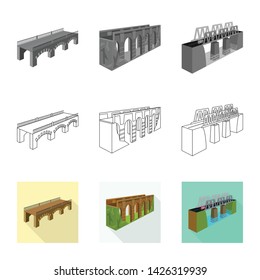 Isolated object of connection and design sign. Collection of connection and side vector icon for stock.