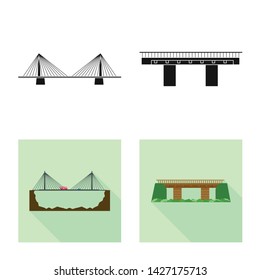 Isolated object of connection and design sign. Set of connection and side stock vector illustration.