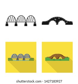 Isolated object of connection and design sign. Set of connection and side vector icon for stock.