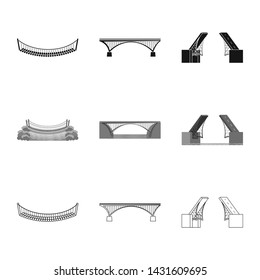 Isolated object of connection and design sign. Set of connection and side vector icon for stock.