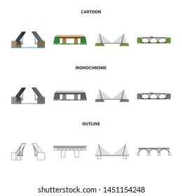 Isolated object of connection and design sign. Set of connection and side stock vector illustration.