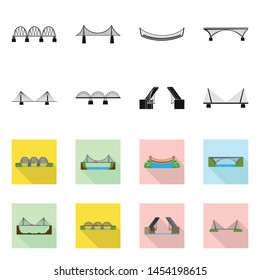 Isolated object of connection and design sign. Collection of connection and side stock vector illustration.