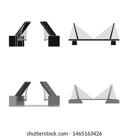 Isolated object of connection and design sign. Set of connection and side vector icon for stock.