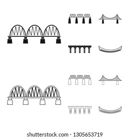 Isolated object of connection and design symbol. Set of connection and side stock vector illustration.