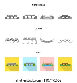 Isolated object of connection and design symbol. Set of connection and side vector icon for stock.