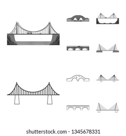 Isolated object of connection and design symbol. Set of connection and side vector icon for stock.