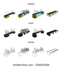Isolated object of connection and design symbol. Collection of connection and side stock vector illustration.