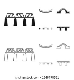 Isolated object of connection and design symbol. Set of connection and side vector icon for stock.