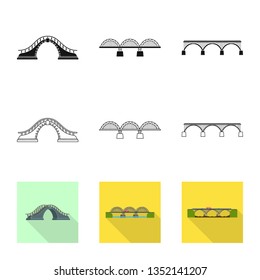 Isolated object of connection and design symbol. Set of connection and side stock vector illustration.