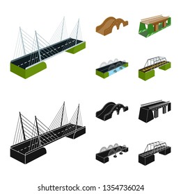 Isolated object of connection and design symbol. Set of connection and side stock vector illustration.