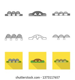 Isolated object of connection and design symbol. Set of connection and side vector icon for stock.