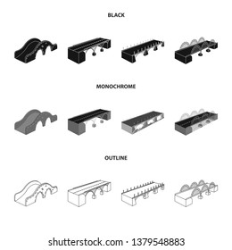 Isolated object of connection and design symbol. Collection of connection and side vector icon for stock.