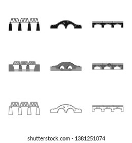 Isolated object of connection and design symbol. Set of connection and side stock symbol for web.