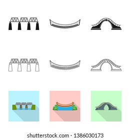 Isolated object of connection and design symbol. Collection of connection and side stock symbol for web.