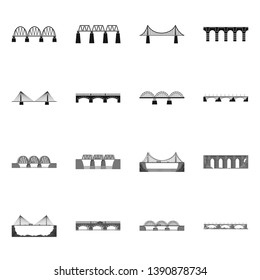 Isolated object of connection and design symbol. Set of connection and side stock vector illustration.