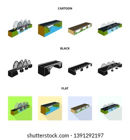 Isolated object of connection and design symbol. Collection of connection and side vector icon for stock.
