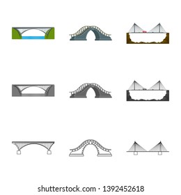 Isolated object of connection and design symbol. Set of connection and side vector icon for stock.
