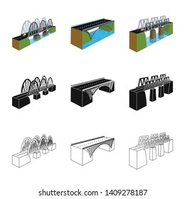 Isolated object of connection and design symbol. Collection of connection and side vector icon for stock.