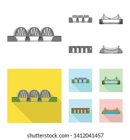 Isolated object of connection and design symbol. Set of connection and side stock vector illustration.