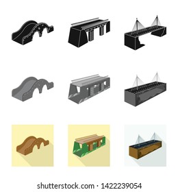 Isolated object of connection and design symbol. Set of connection and side vector icon for stock.