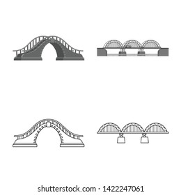 Isolated object of connection and design symbol. Set of connection and side vector icon for stock.