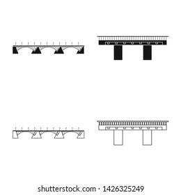 Isolated object of connection and design symbol. Set of connection and side vector icon for stock.
