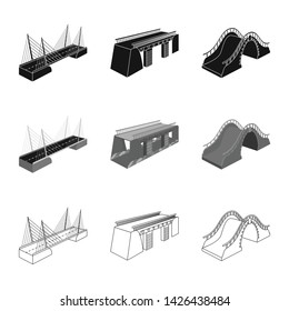 Isolated object of connection and design symbol. Collection of connection and side vector icon for stock.