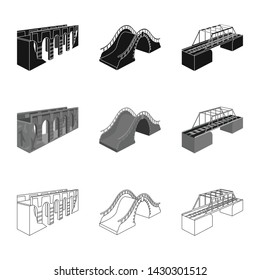 Isolated object of connection and design symbol. Collection of connection and side vector icon for stock.