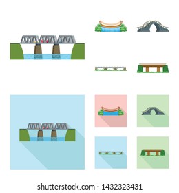 Isolated object of connection and design symbol. Collection of connection and side stock vector illustration.