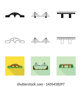 Isolated object of connection and design symbol. Set of connection and side stock vector illustration.